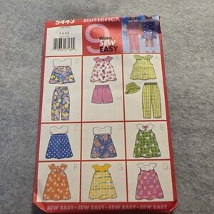 Butterick 5443 Nine Sew Easy Girls Sewing Pattern Skirts Tops Sz 5-6-6X